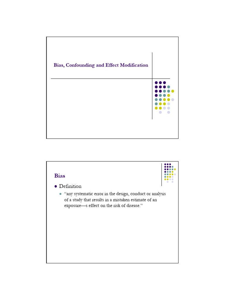 Bias and Confounding in Epidemiology | PDF | Confounding | Relative Risk