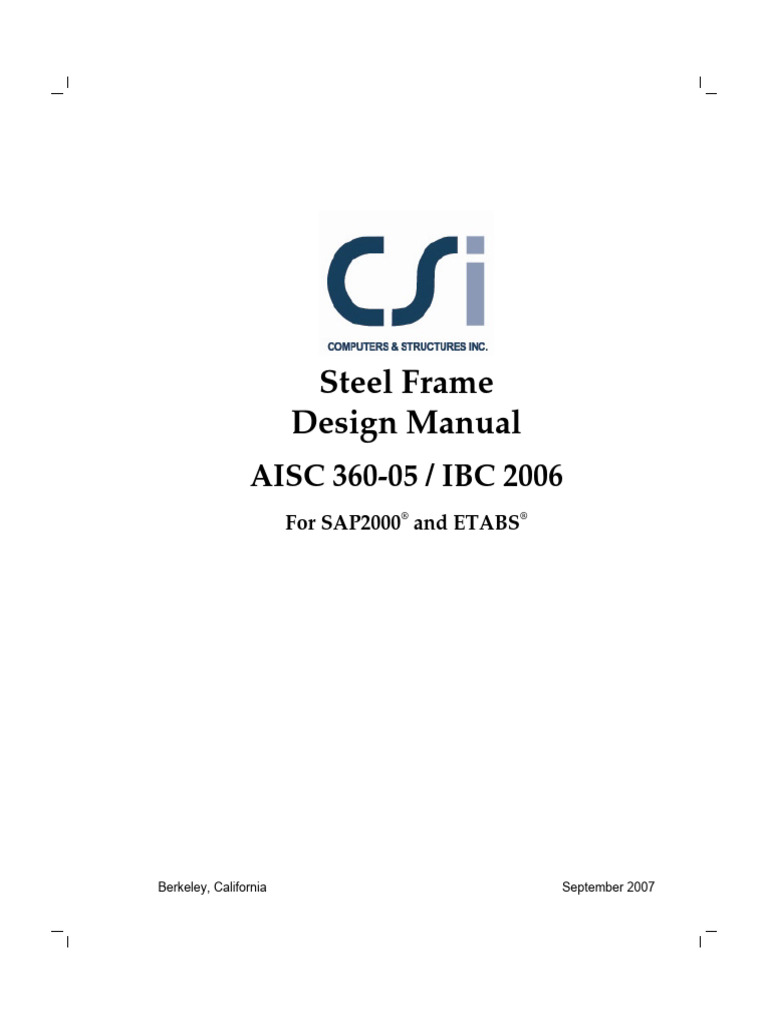 Steel Frame Design Manual AISC 360-05 | PDF | Buckling | Bending