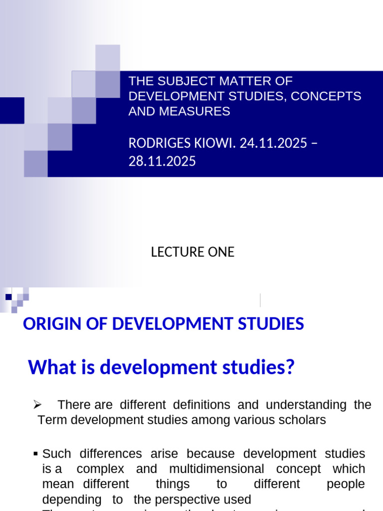 Understanding Development Studies Concepts | PDF | Economics | Poverty
