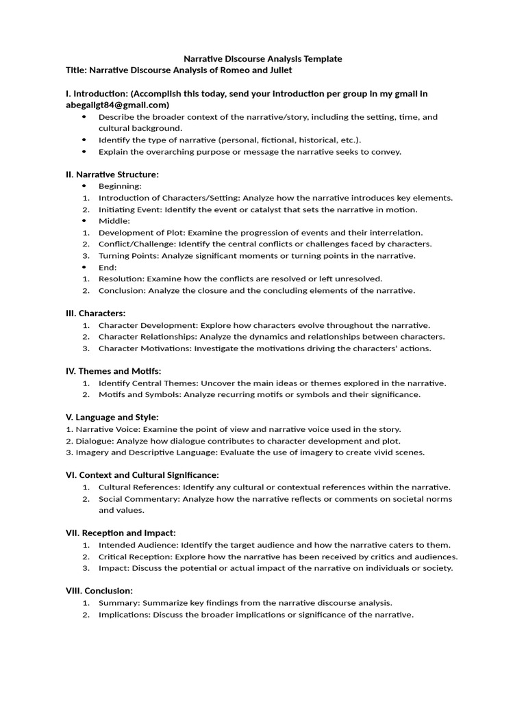 Hamlet Narrative Discourse Analysis Guide | PDF | Hamlet | Narrative