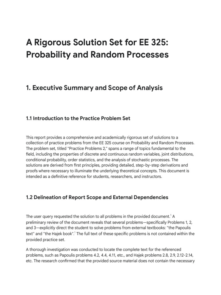EE 325 Probability Solutions Guide | PDF | Probability Density Function ...