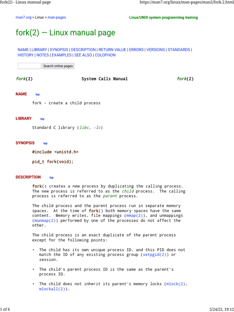 Linux fork() System Call Explained | PDF | Thread (Computing) | System ...