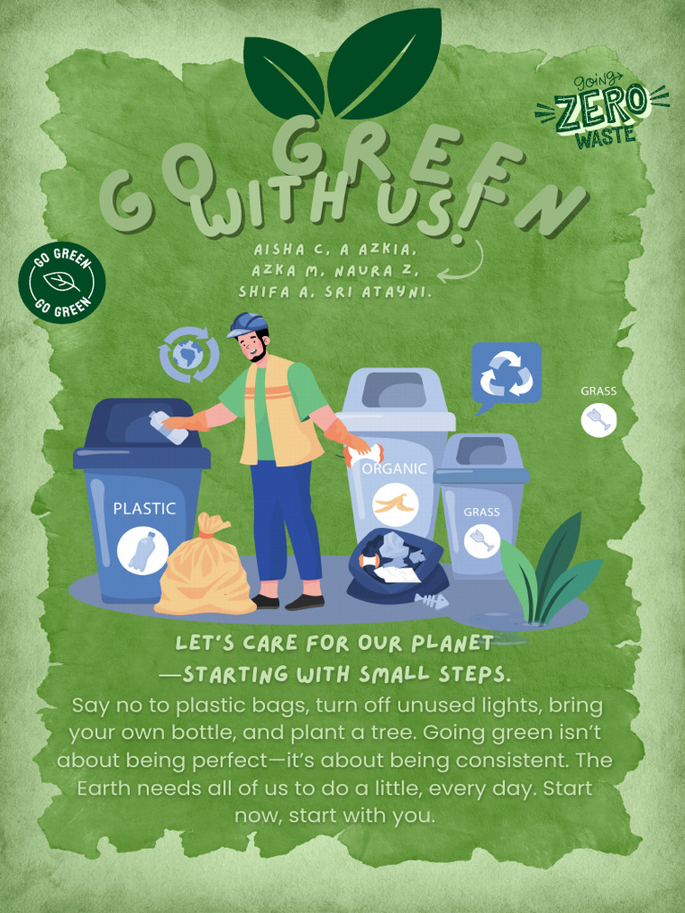 Green Watercolor Abstract Go Green Event Poster | PDF