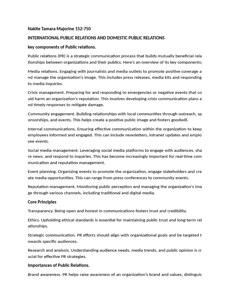 International Public Relations | PDF | Public Relations | Communication