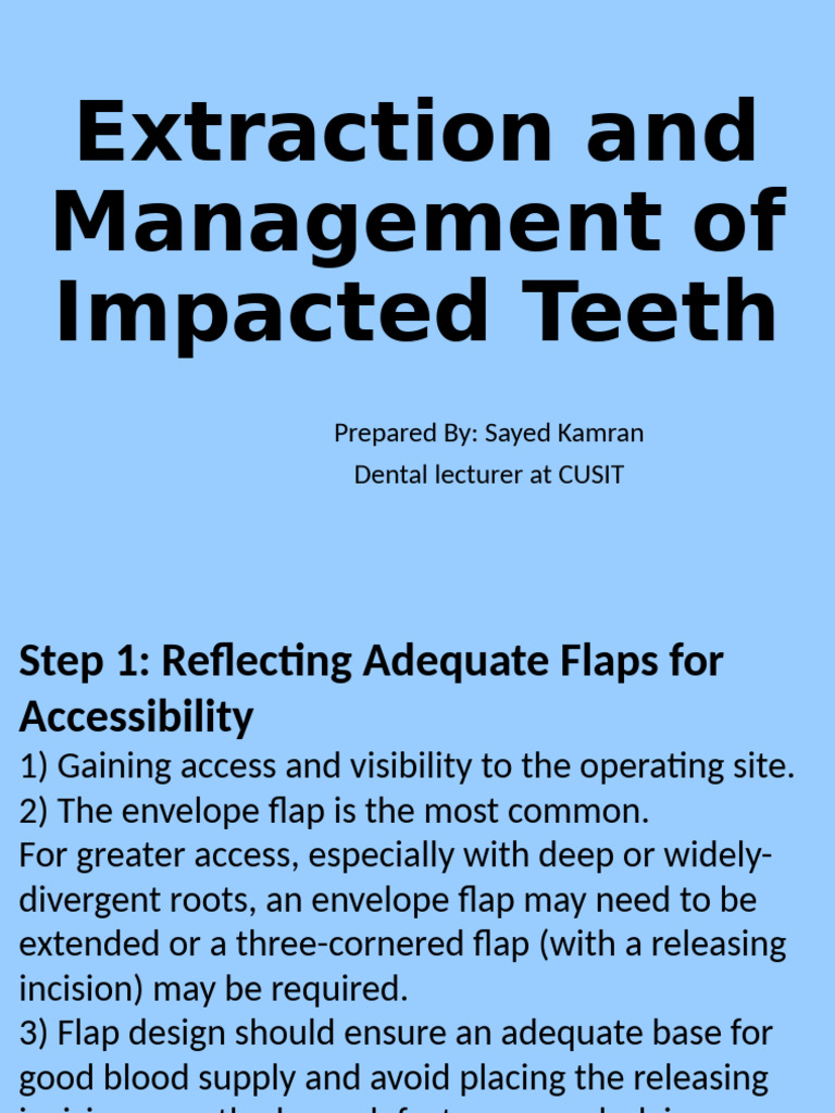 Extraction and Management of Impacted Teeth | PDF | Clinical Medicine ...