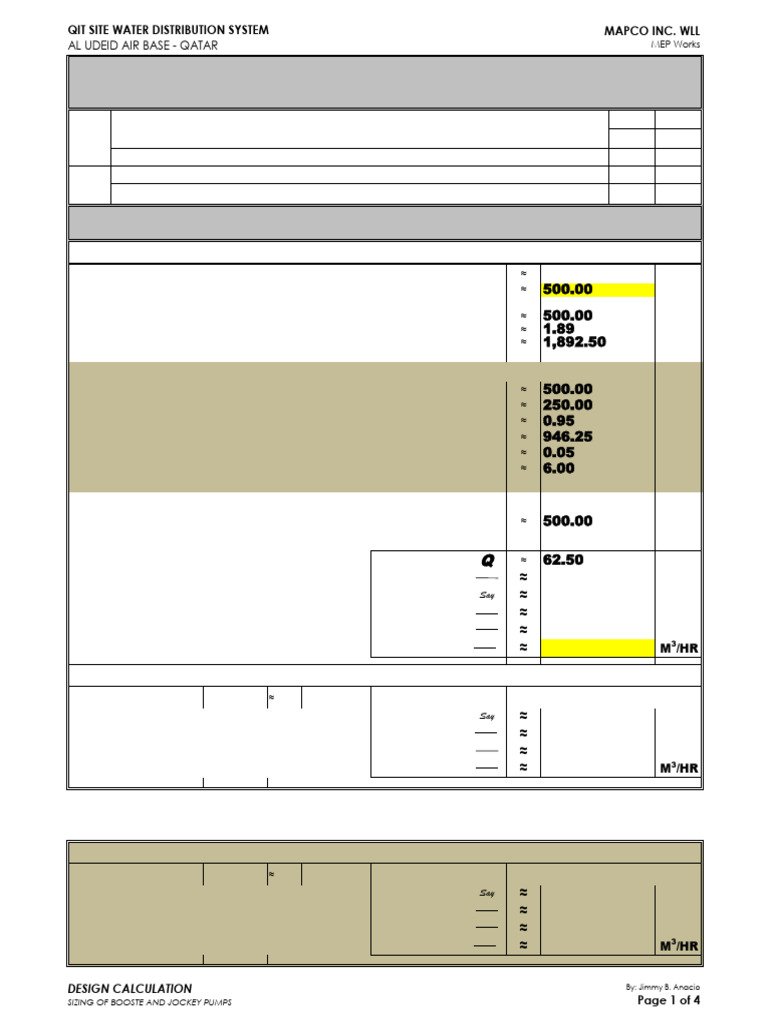 Water Distribution System Design - Al Udeid | PDF | Continuum Mechanics ...