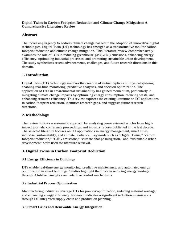 Digital Twins in Carbon Footprint Reduction and Climate Change ...