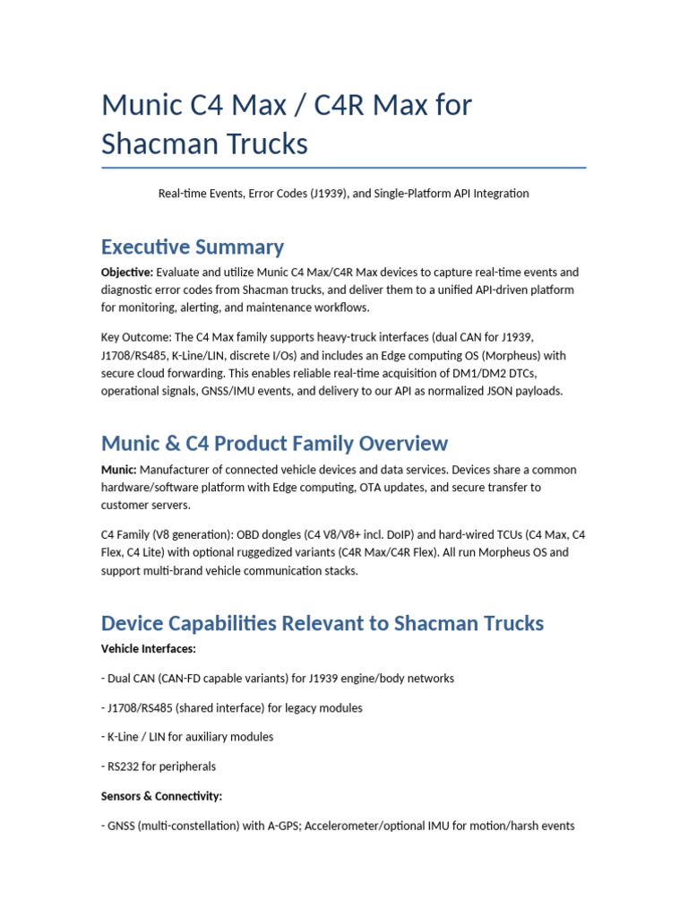 Munic C4 Max Shacman Integration | PDF | Computing | Computer Engineering
