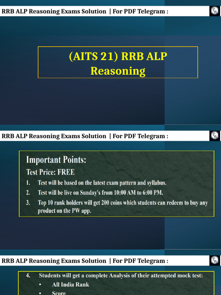 (Aits 21) RRB Alp Reasoning Mock | PDF