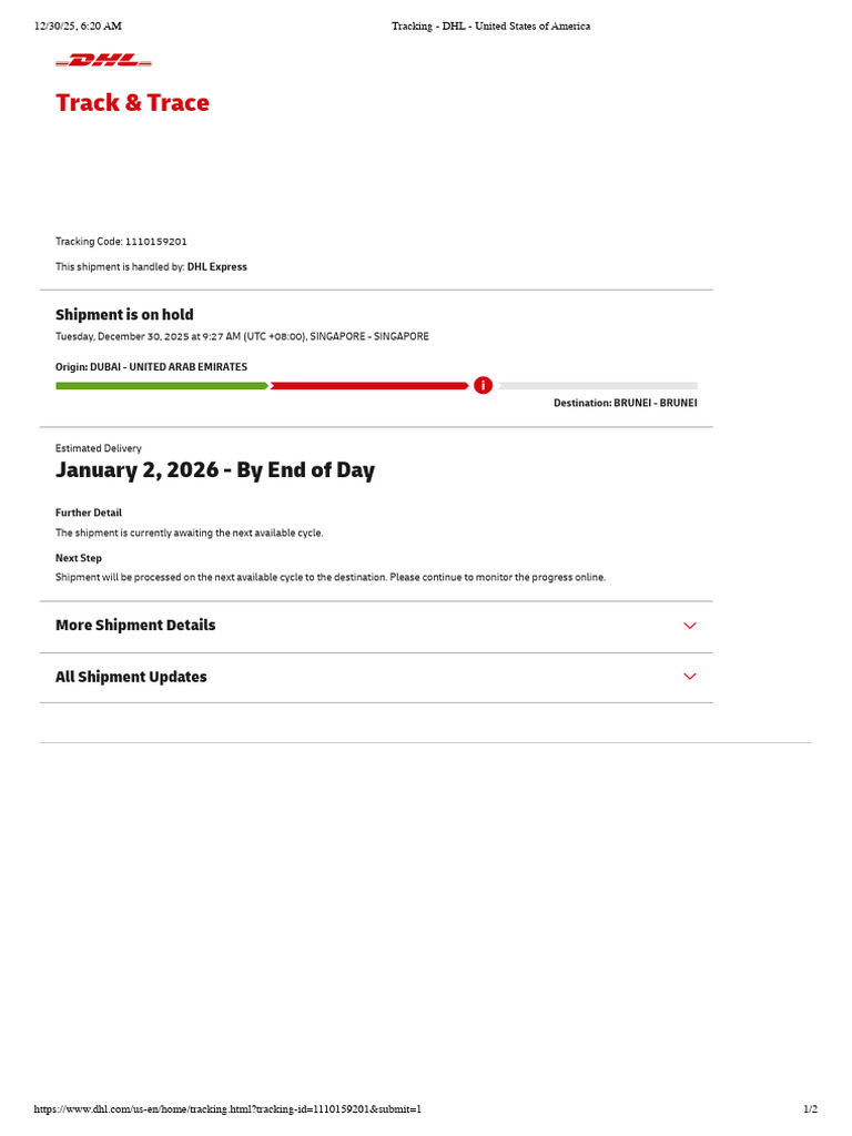 Tracking - DHL - United States of America | PDF