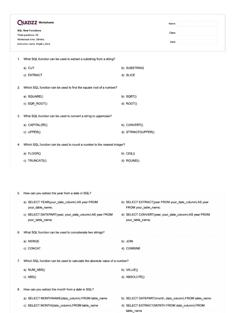 SQL - 1 | PDF