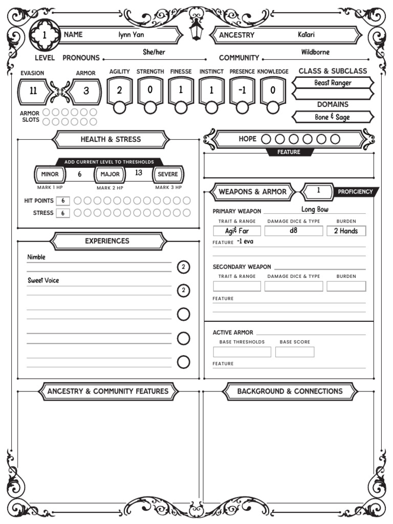 Character Stats and Inventory Overview | PDF