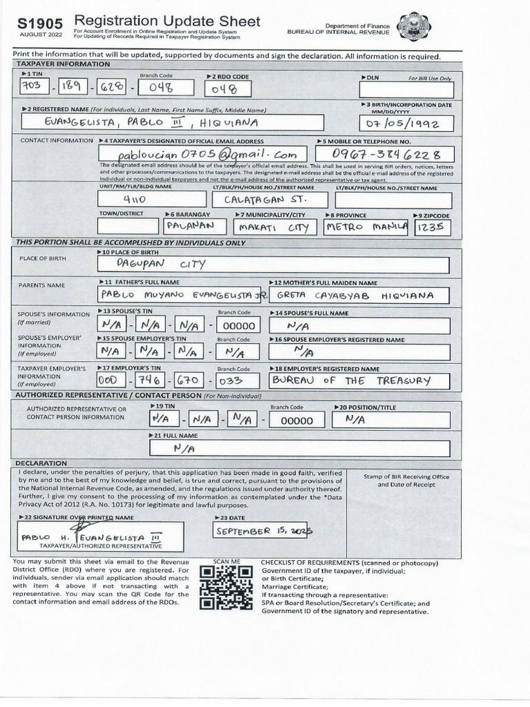 S1905 - Registration Update | PDF