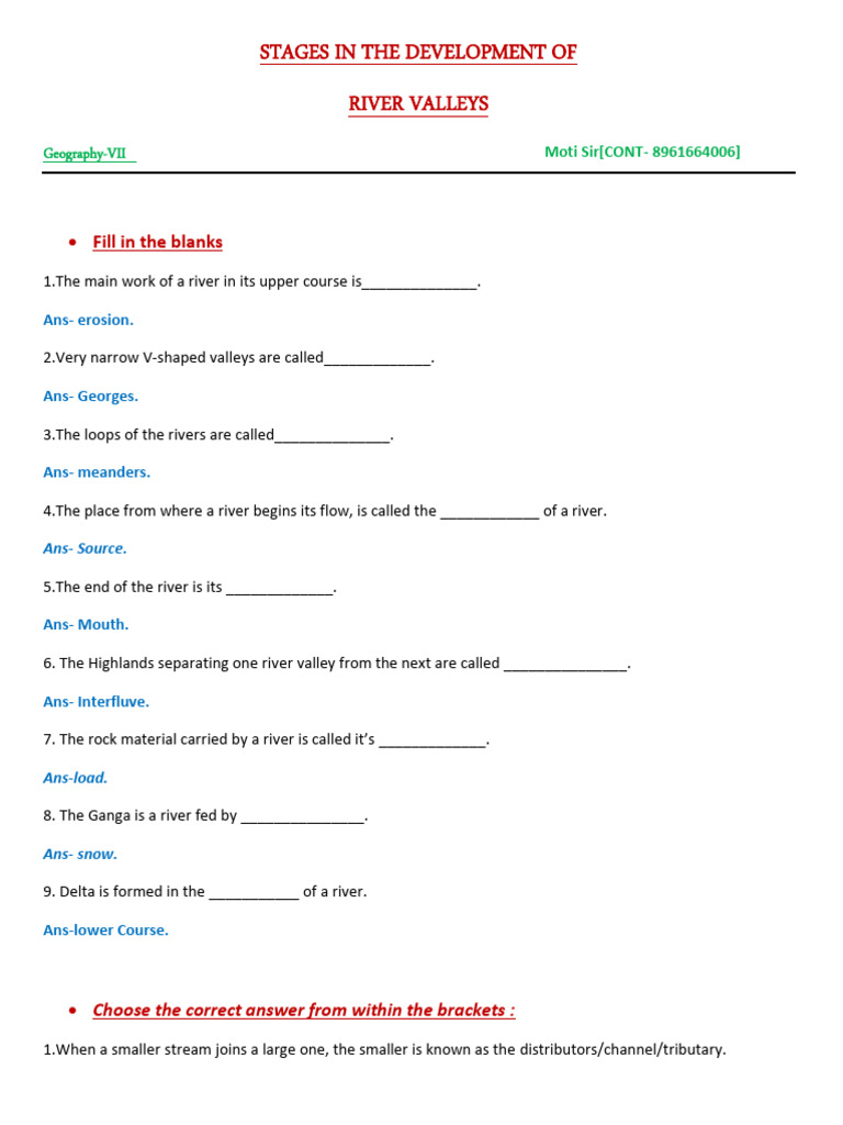 River Valley Development Stages Explained | PDF | River | River Delta