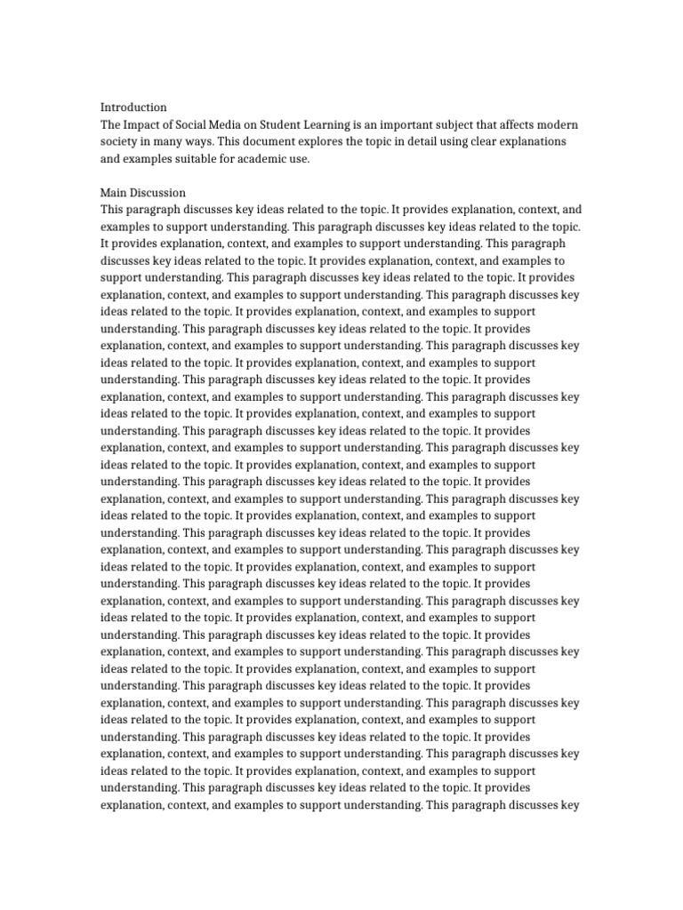 The Impact of Social Media on Student Learning | PDF | Paragraph ...