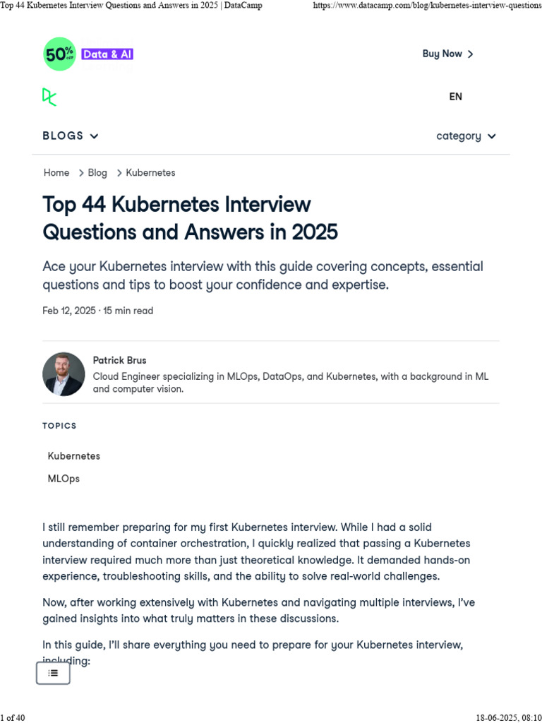 Top Kubernetes Interview Tips 2025 | PDF | Information Technology ...