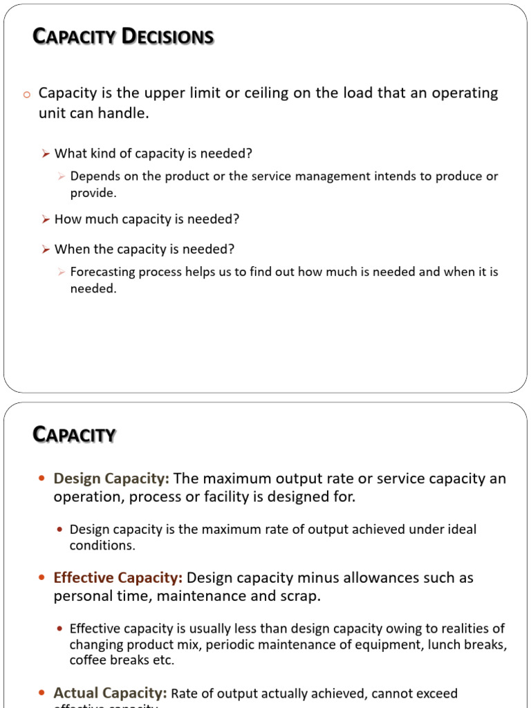 Understanding Capacity Planning Basics | PDF | Business Economics ...