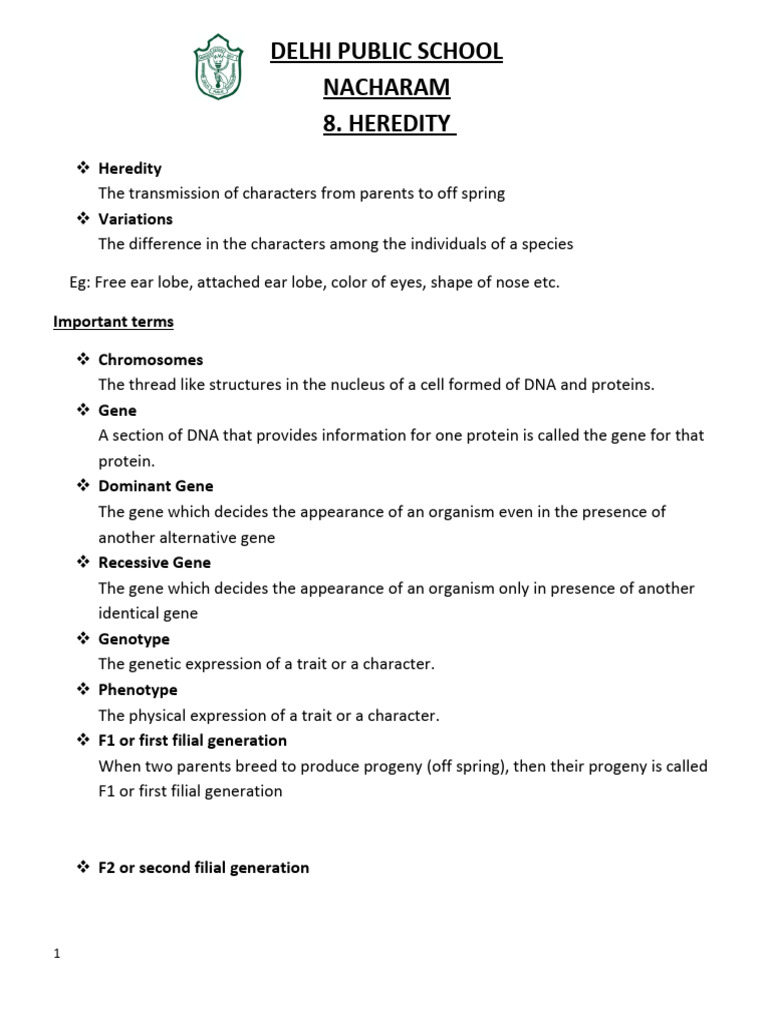 Understanding Heredity and Genetics Concepts | PDF | Dominance ...