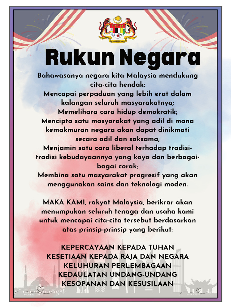 Rukun Negara: Prinsip Perpaduan Malaysia | PDF