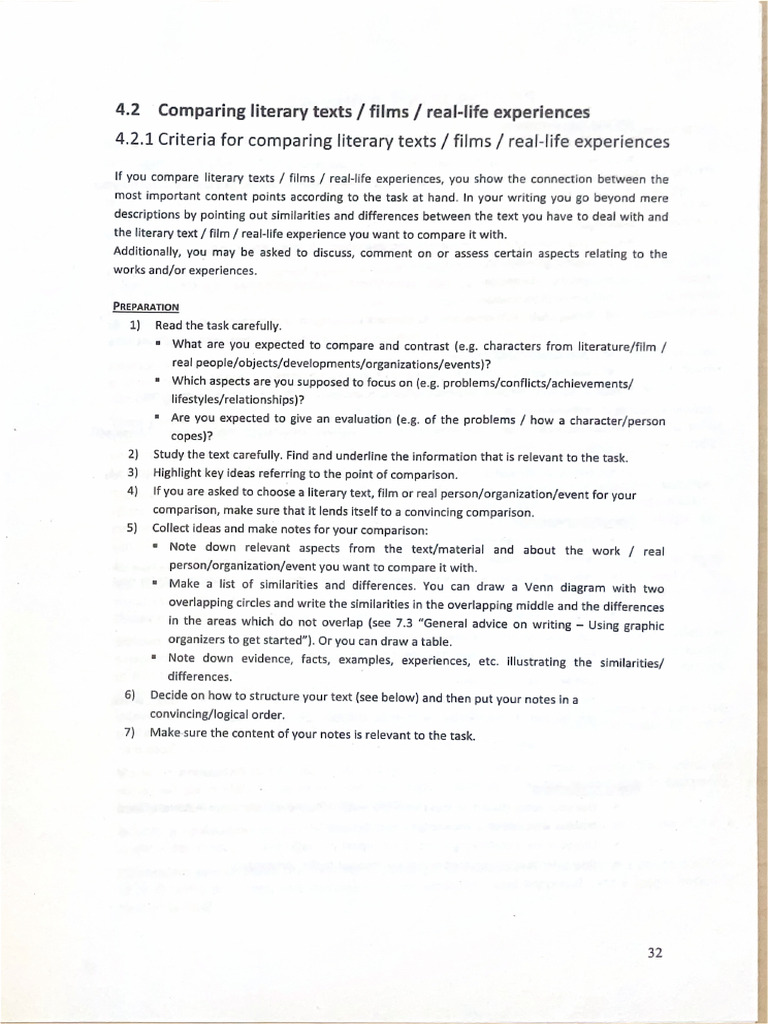 4.2 Comparing Literary Texts Films Real-life Experiences | PDF