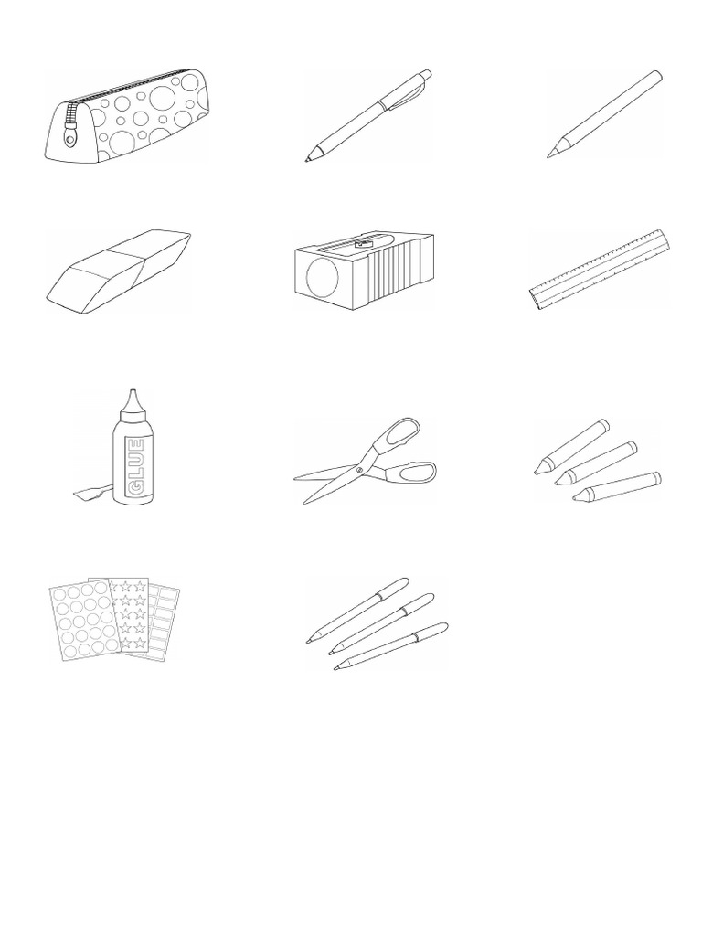 Flashcards Classroom Objects Bw | PDF