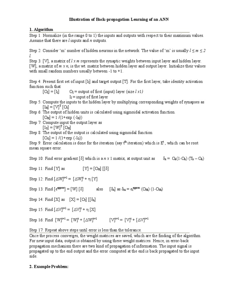 Backpropagation Learning in ANN Explained | PDF | Algorithms And Data ...
