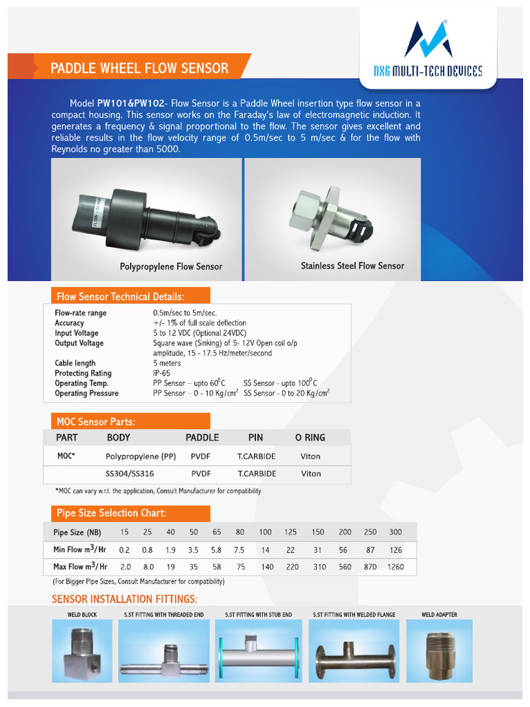 Paddle Wheel Sensor | PDF