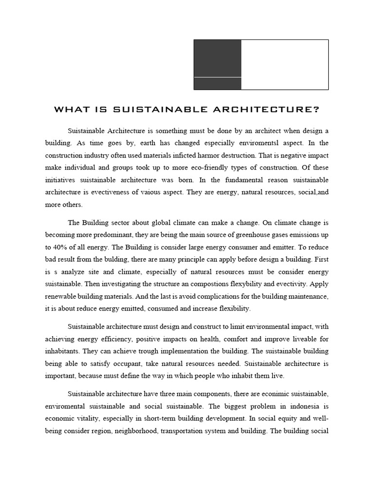 Understanding Sustainable Architecture | PDF | Sustainable Architecture ...