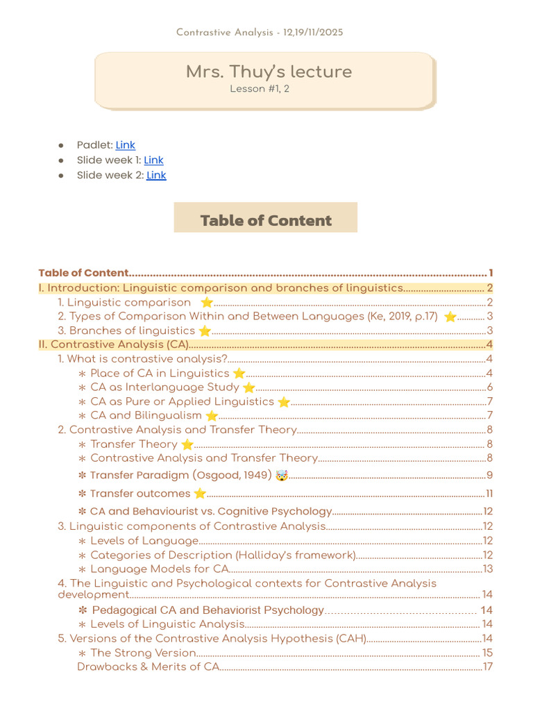 Contrastive Analysis in Linguistics | PDF | Second Language | Language ...