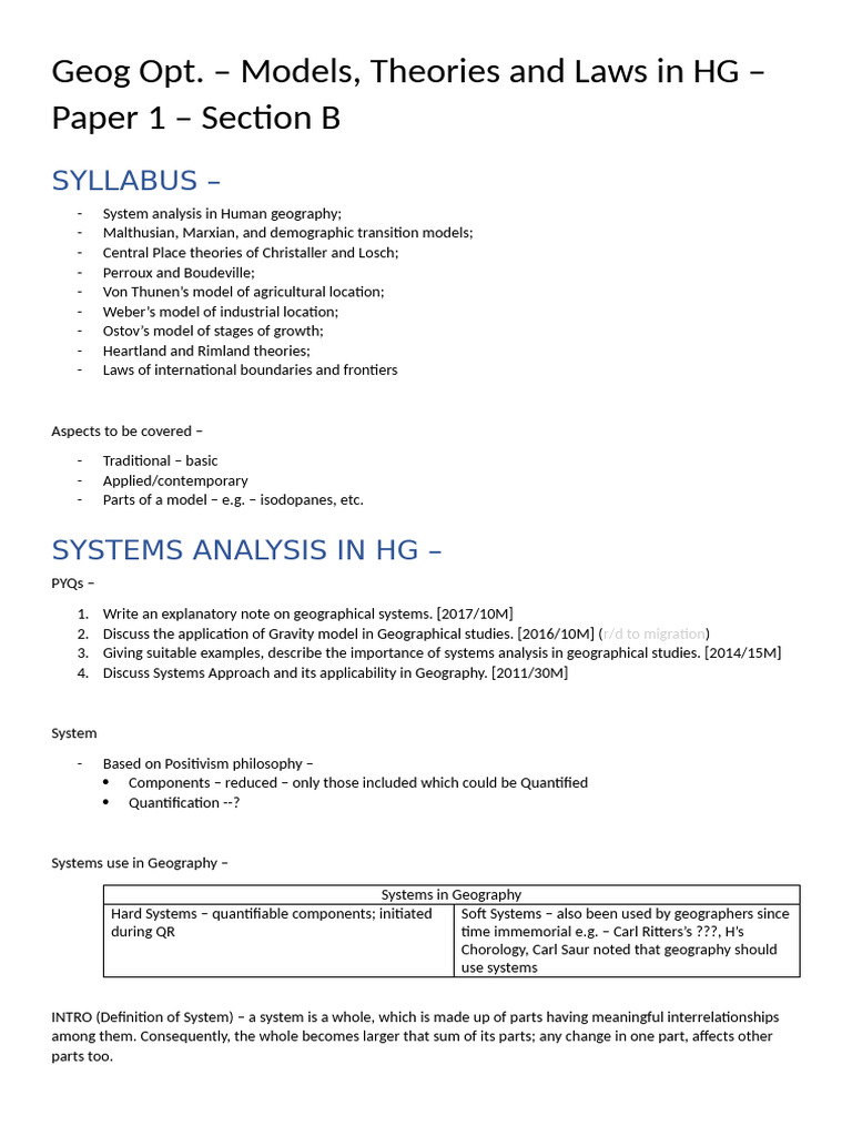 Geog Opt - Models and Theories | PDF