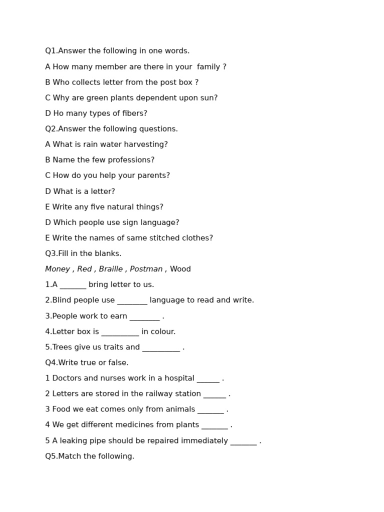 Educational Worksheet for Kids | PDF