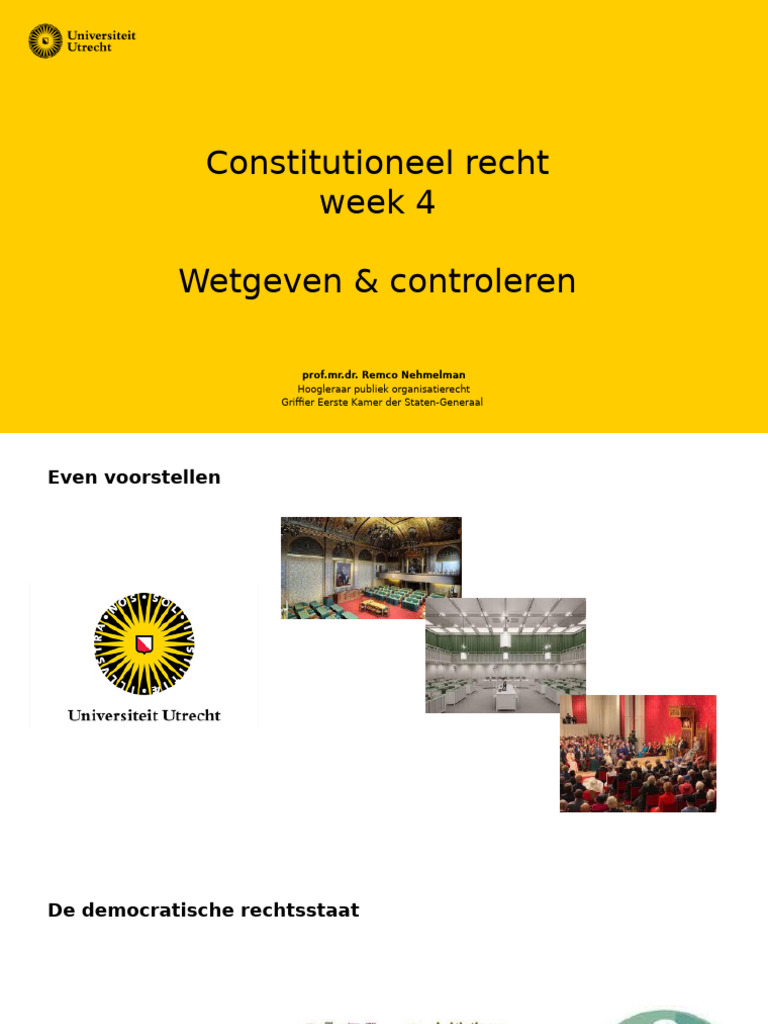 CR Week 4 Wetgeven en Controleren 2025 | PDF