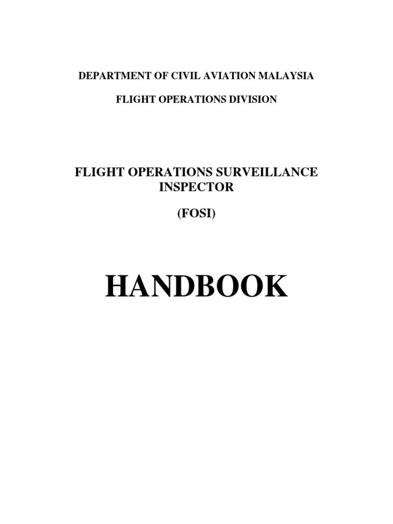 Flight Operations Inspector Handbook | PDF | Instrument Flight Rules ...