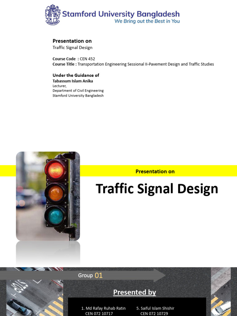 Traffic Signal Design Overview and Analysis | PDF | Traffic | Traffic Light