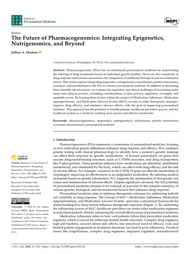 The Future of Pharmacogenomics Integrating Epigenetics | PDF ...