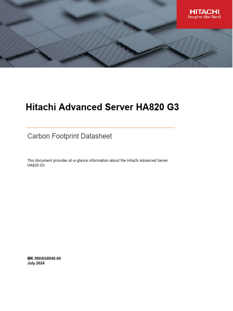 Hitachi HA820 G3 Carbon Footprint Guide | PDF | Life Cycle Assessment ...