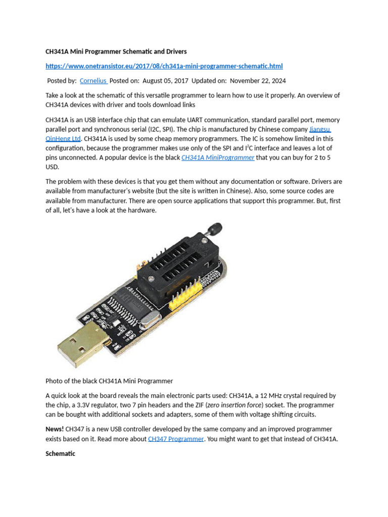 CH341A Mini Programmer Guide | PDF | Usb | Computer Engineering