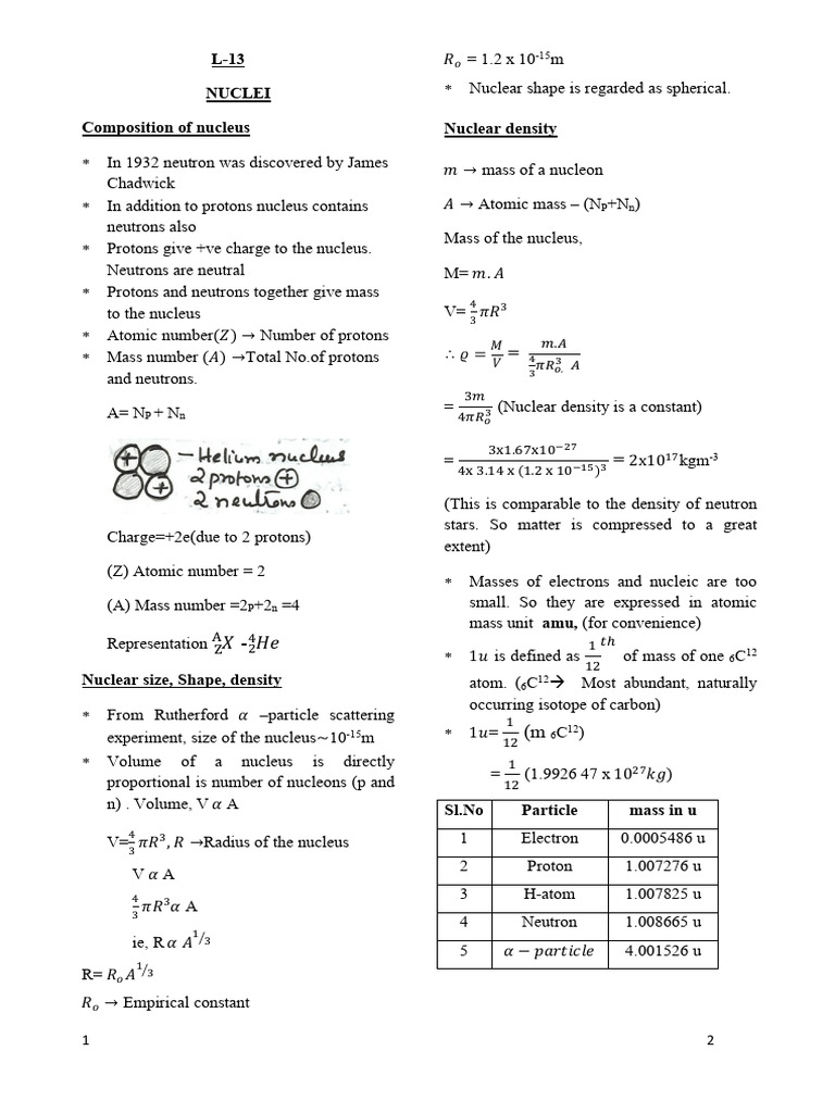 L13 Nuclei | PDF | Atomic Nucleus | Nuclear Force