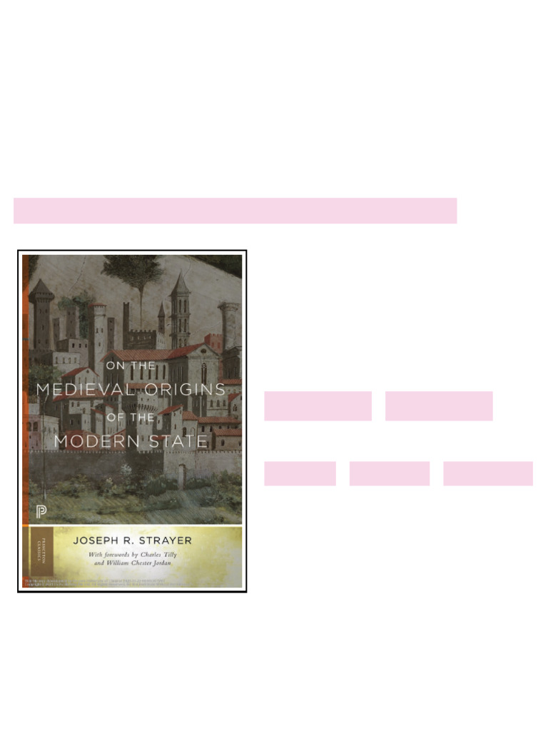 On the Medieval Origins of the Modern State 1st Edition Joseph R ...