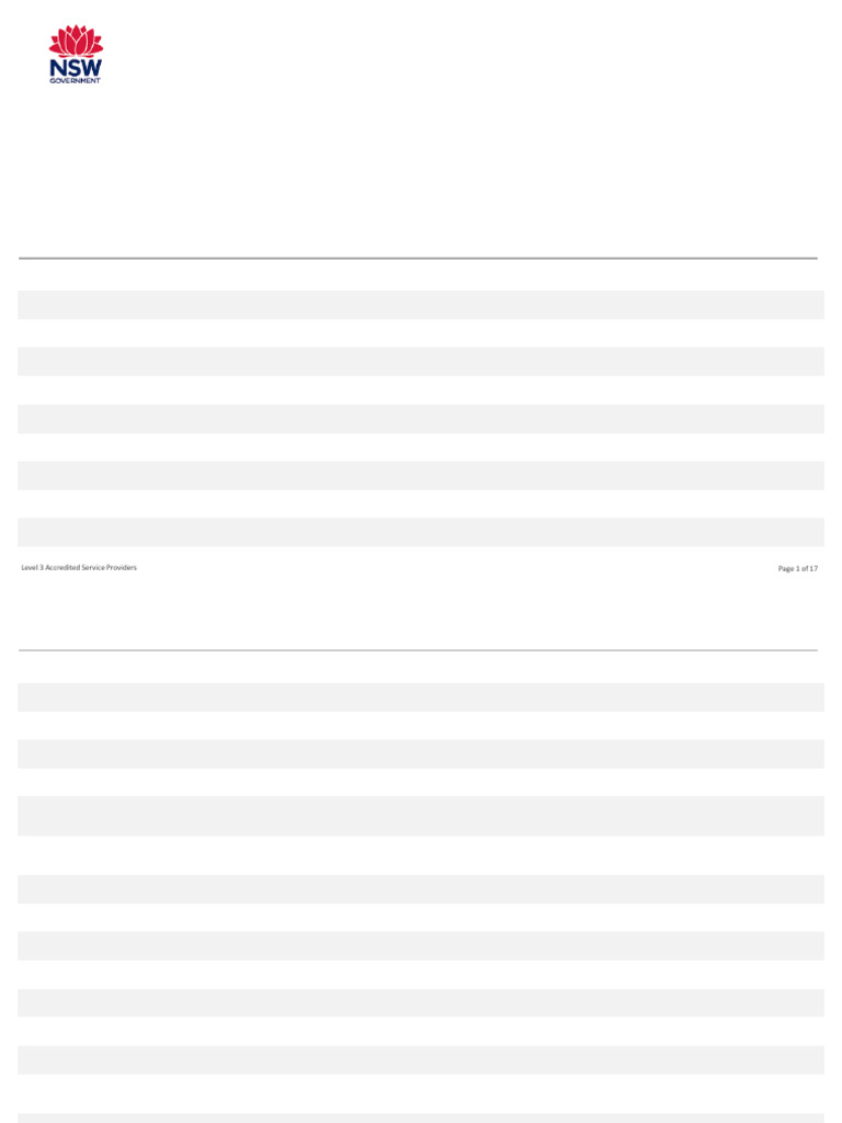 NSW ASP Level3ServiceProviders | PDF
