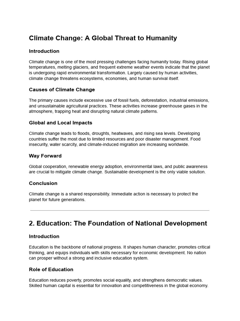 Climate Change - A Global Threat To Humanity PDF | PDF | Climate Change ...