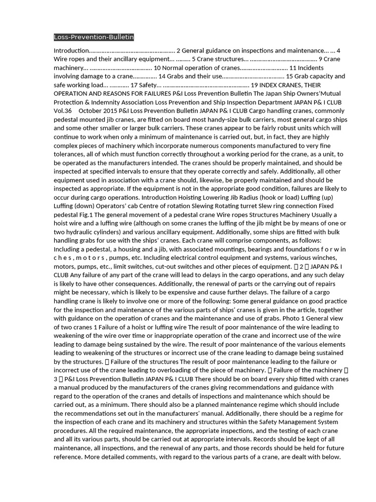 Crane Maintenance and Safety Guidelines | PDF | Crane (Machine) | Rope