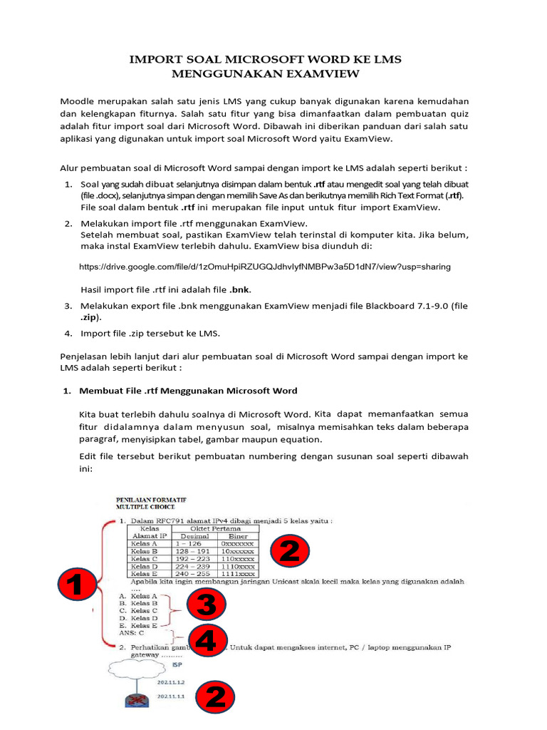 Import Soal Word ke LMS dengan ExamView | PDF