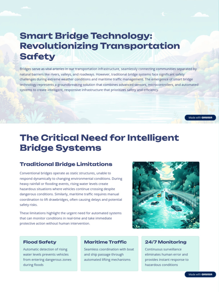 Smart Bridge Technology for Safety | PDF | Automation | Sensor