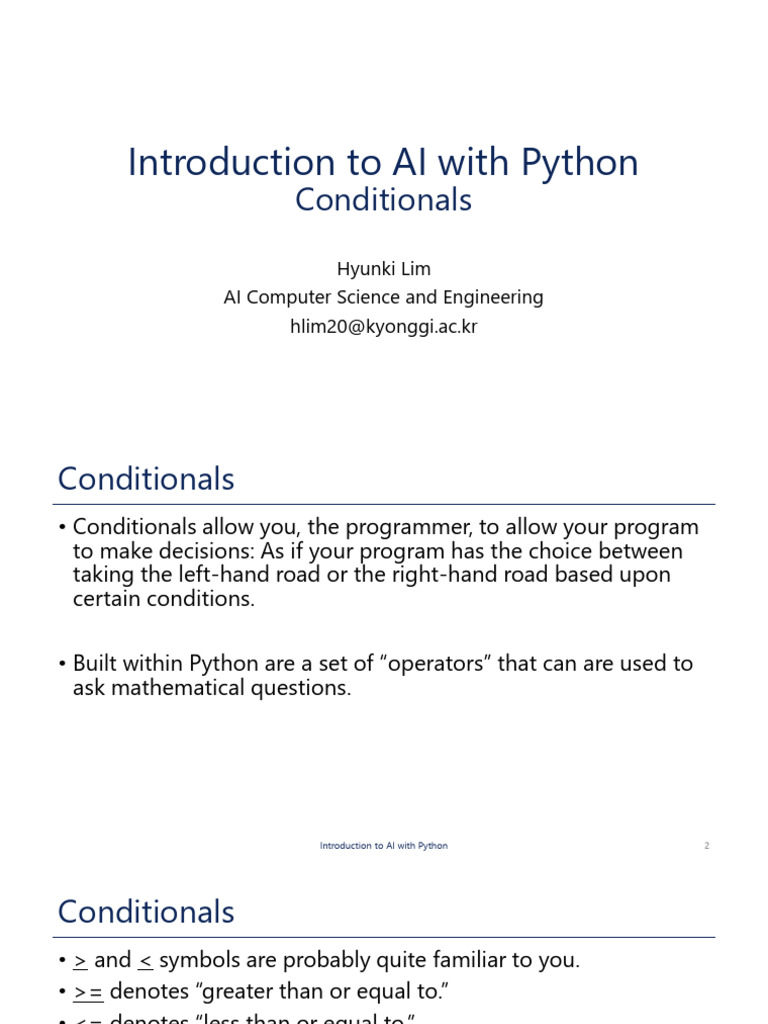 Python Conditionals and Control Flow | PDF | Boolean Data Type | Python ...