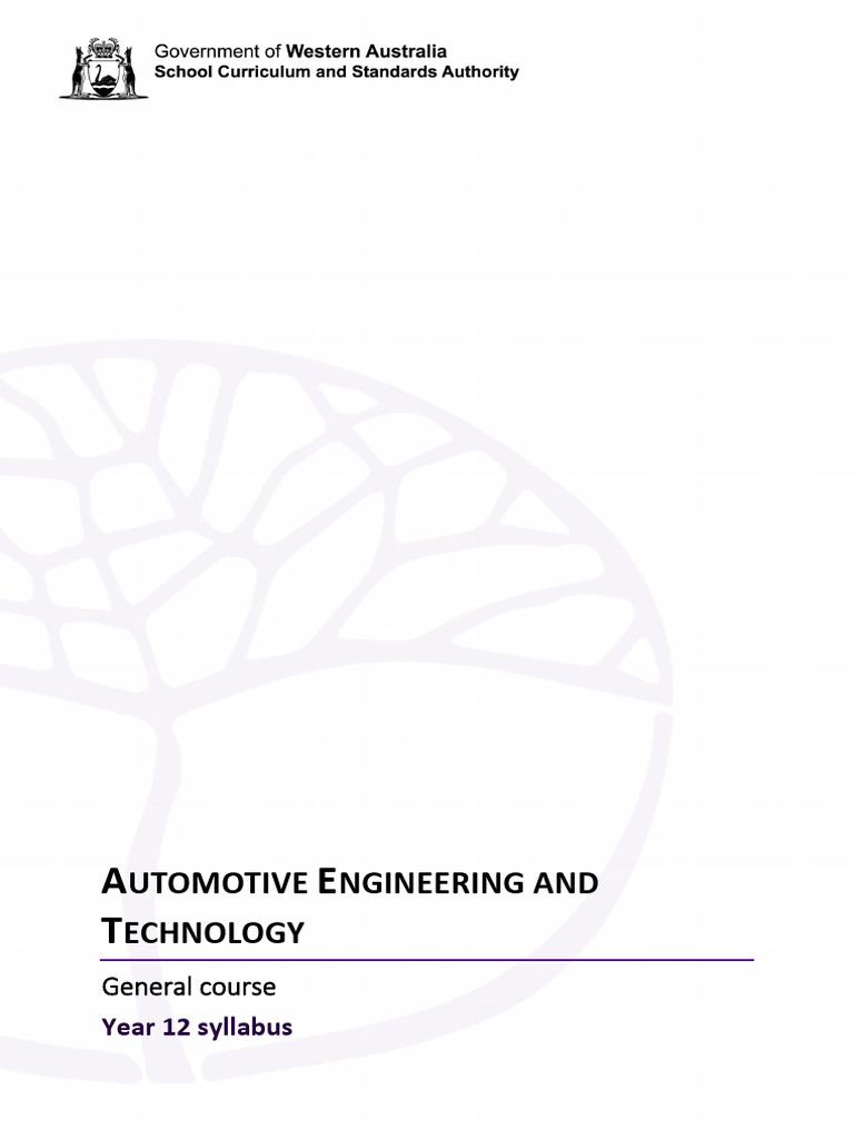 Year 12 Automotive Engineering Syllabus | PDF | Educational Assessment ...