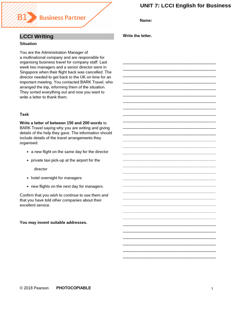 BP b1 Tests Unit7 Lcci | PDF