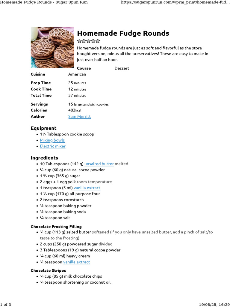 Homemade Fudge Rounds - Sugar Spun Run | PDF | Teaspoon | Chocolate