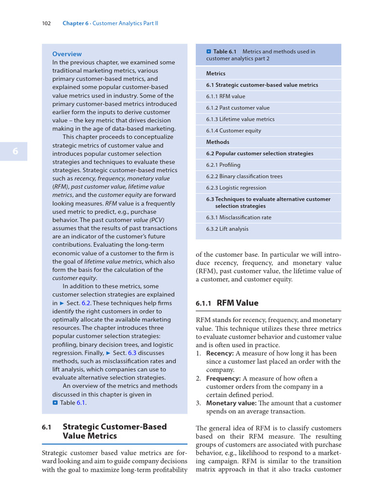 Strategic Customer Value Metrics | PDF | Business | Business Economics