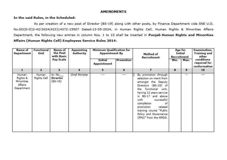 New Director Post in Human Rights Cell | PDF | Government